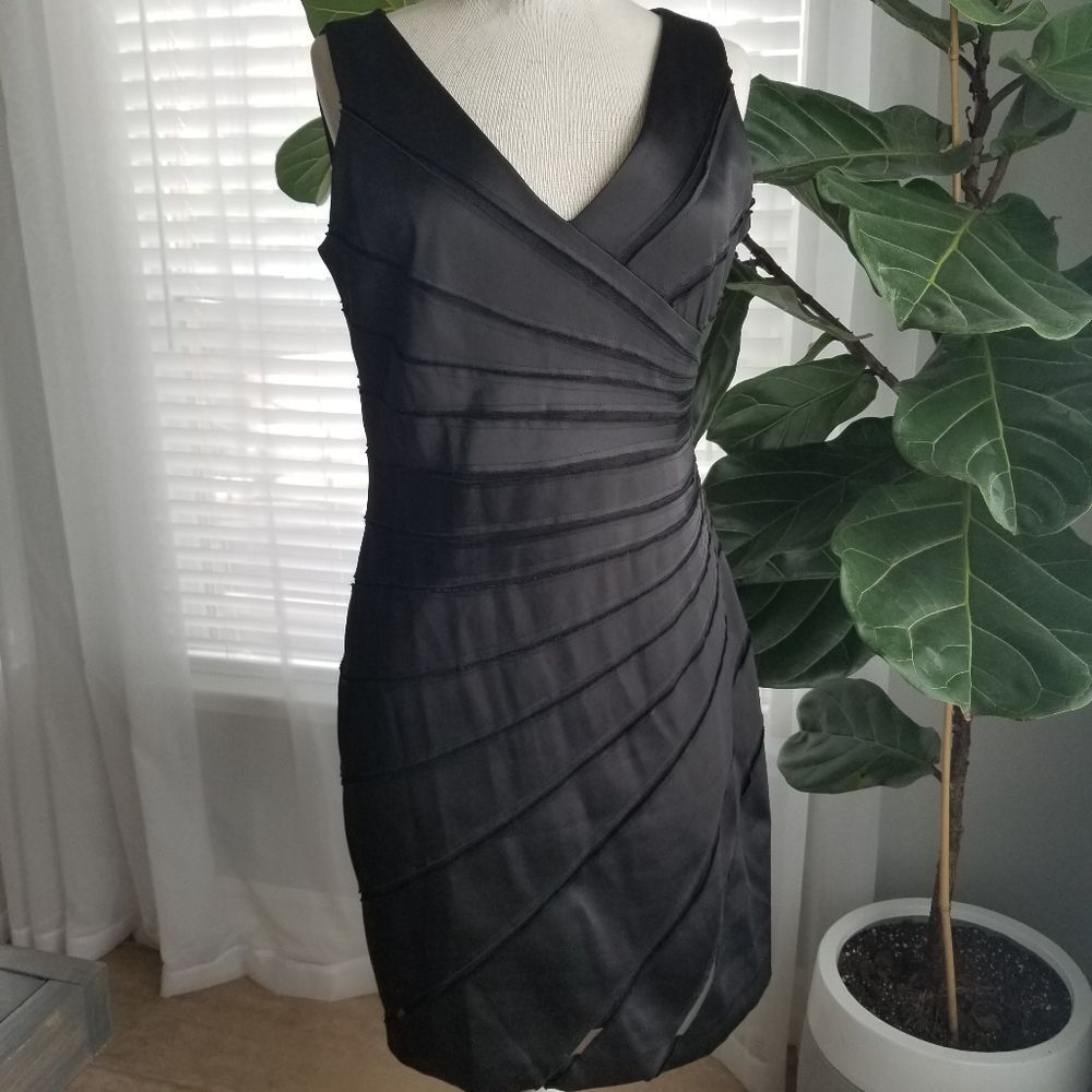 Leslie Fay layered abstract evening dress size 10